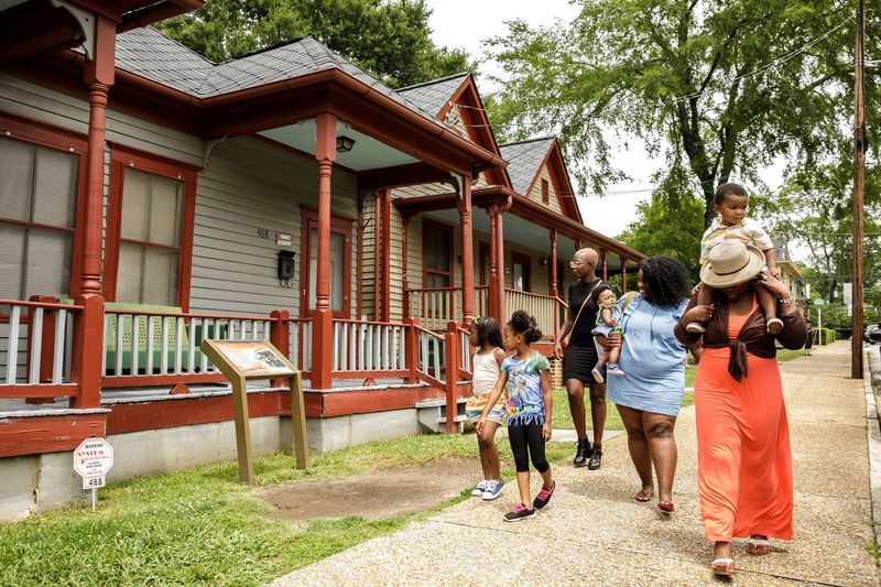 Visitors at the Martin Luther King Jr. National Historic Site in Atlanta, GA