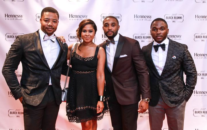 <p>Pictured from left to right: Denaz Green, Angela Yee, Jarrett M. Walker and Jonathan King pose at the 2017 Black Alumni Ball in Washington D.C.</p>