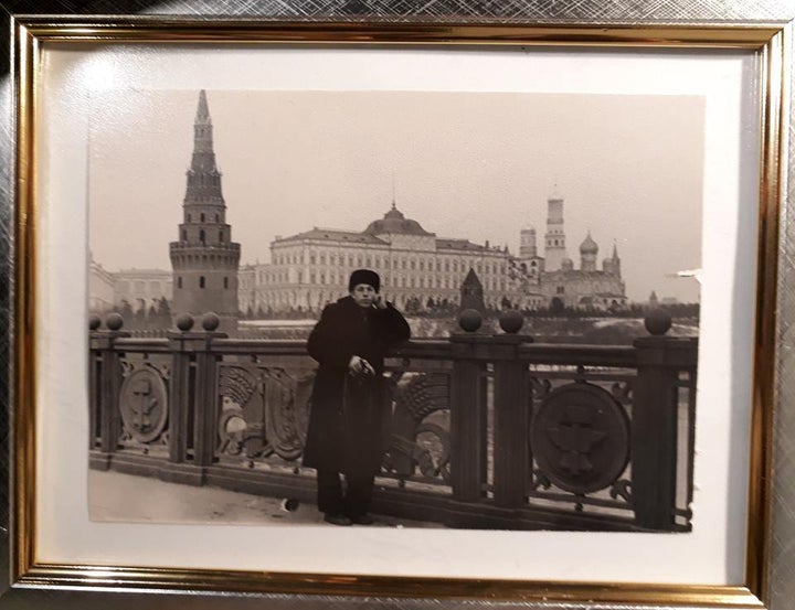 Artist’s father Aleksey Nikolayevich on the Big Stone bridge in Moscow, 1957.