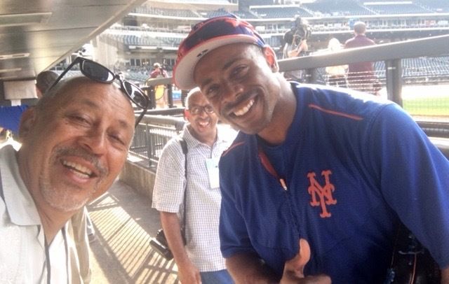 Curtis Granderson and Latino Sports president, Julio Pabón in his last interview as Mets players.