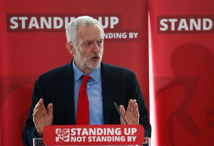 Labour leader Jeremy Corbyn speaks at an event on antisemitism within his party in June 2016
