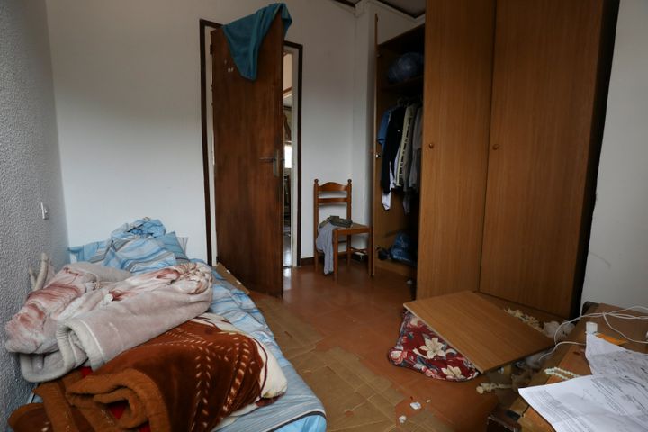 Es Satty's bedroom after police raided his apartment.