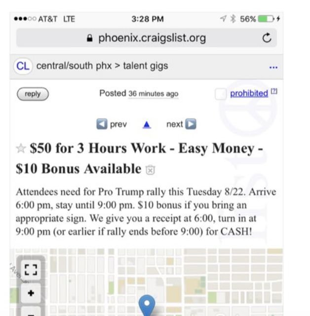 Another Craigslist post offering cash for support.