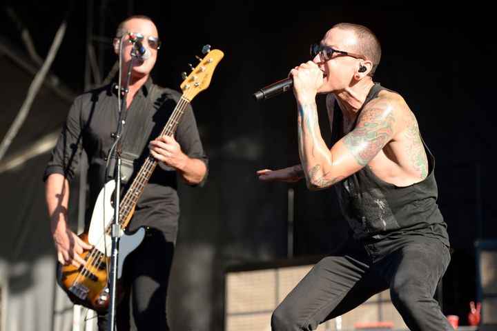 Linkin Park performing in 2015