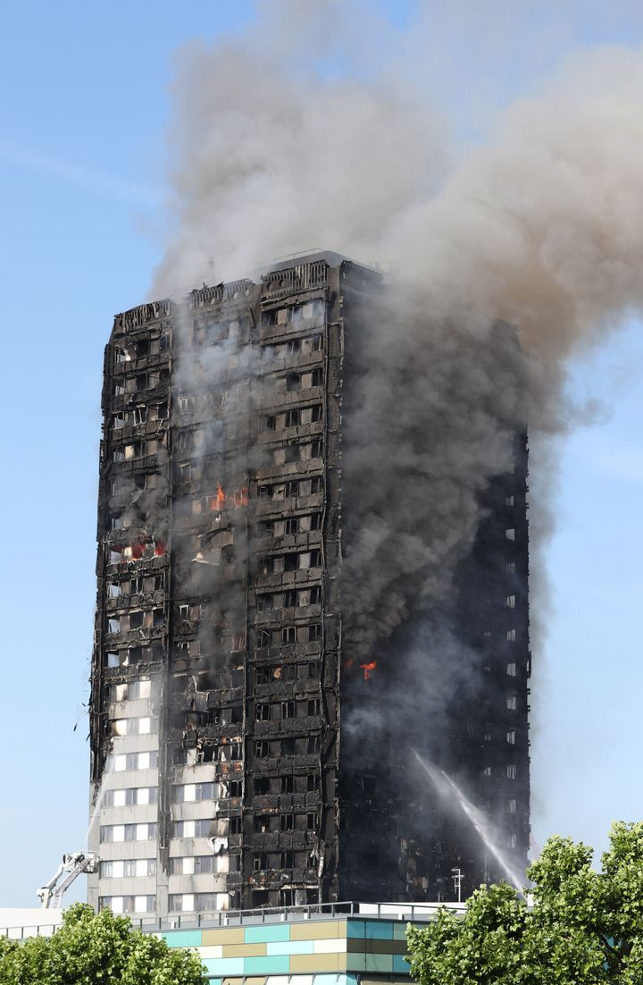 Smoke billowing from Grenfell Tower 