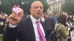 The Moment Vibrator Salesman Gatecrashes Big Ben's Final Bong Live On