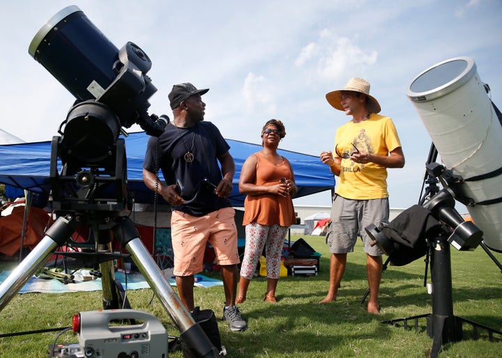 Locals in Hopkinsville have already moved to makeshift campgrounds in order to get the best view.