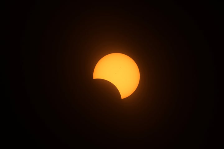 The eclipse as viewed from Depoe Bay, Oregon.