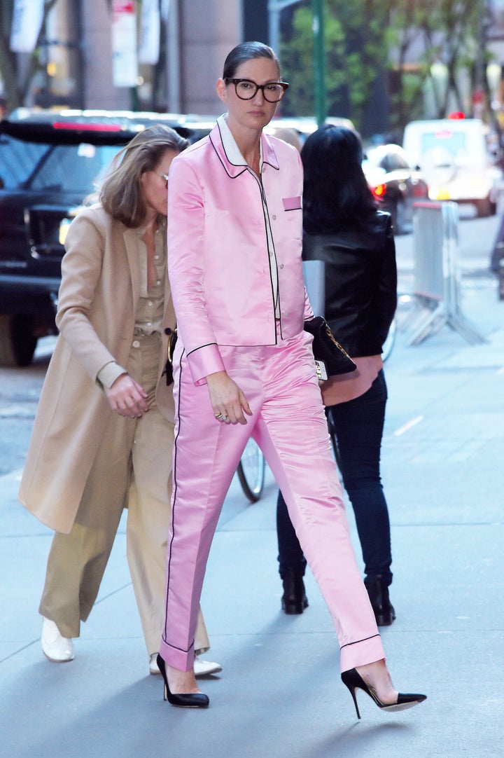 NEW YORK - MAY 15: Jenna Lyons seen out in Manhattan on May 15, 2017 in New York, New York, wearing a pajama-inspired ensemble. 