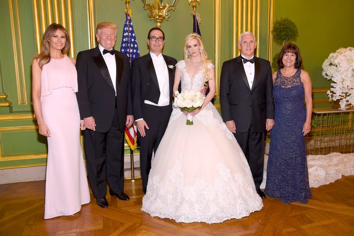 The wedding of Treasury Secretary Steven Mnuchin and actress Louise Linton in June was attended by President Donald Trump and first lady Melania Trump and Vice President Mike Pence and his wife, Karen Pence.