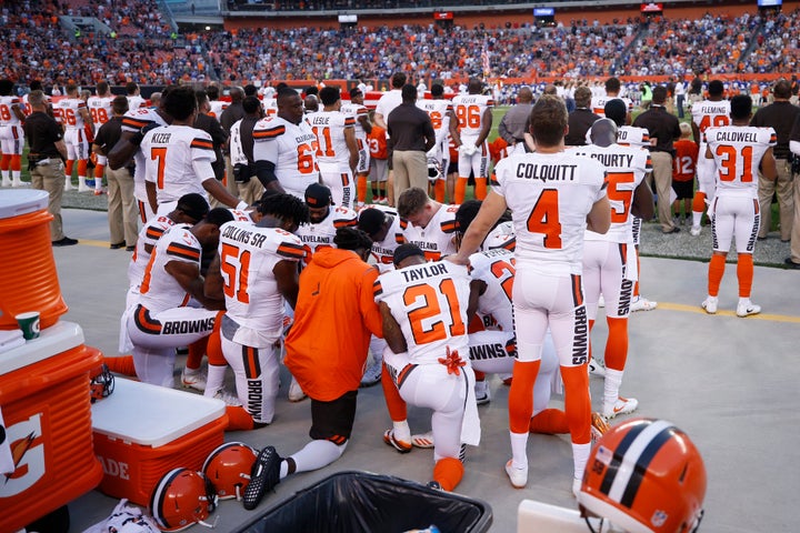 The Cleveland Browns have issued a statement about why the players decided to kneel ahead of their preseason game against the