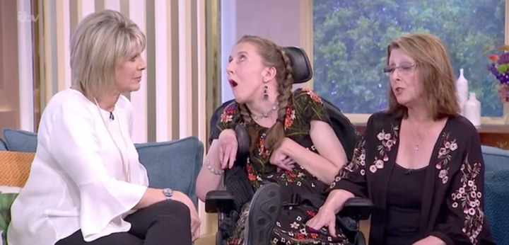 Amy May Shead (centre) with presenter Ruth Langsford and her mum Sue Shead. 