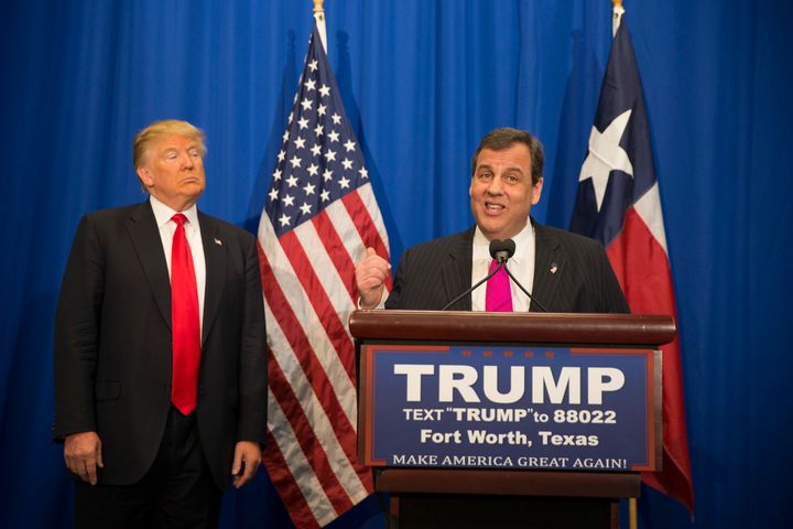 Gov. Chris Christie on the campaign trail with then-candidate Donald Trump in March 2016.
