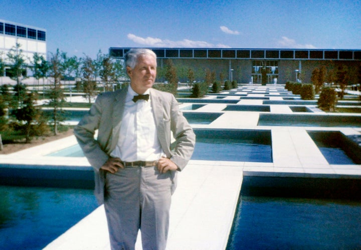 Dan Kiley and the U.S. Air Force Academy “Air Garden” in Colorado Springs, CO, part of the Academy’s campus he designed. Photograph © Aaron Kiley, courtesy The Cultural Landscape Foundation.