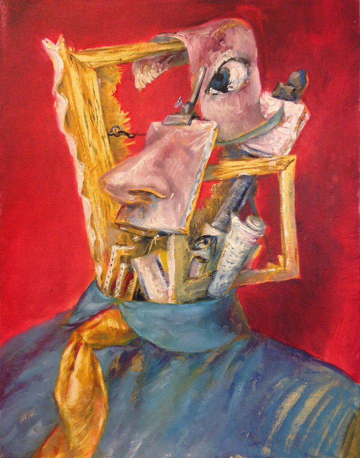 <p>Don Doe, <em>Who am I, Where am I and who wants to know?</em> (2016), oil on canvas, 20 x 16 inches</p>