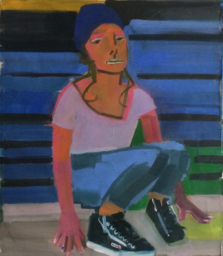 Charity Baker, Self Portrait (2015), oil on canvas, 30 x 20 inches