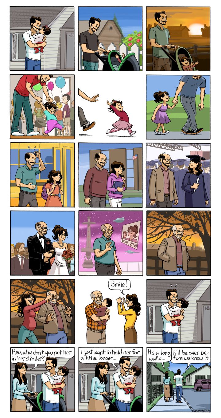 Dan Dougherty's comic strip above captures what it's like to watch your kid grow up.