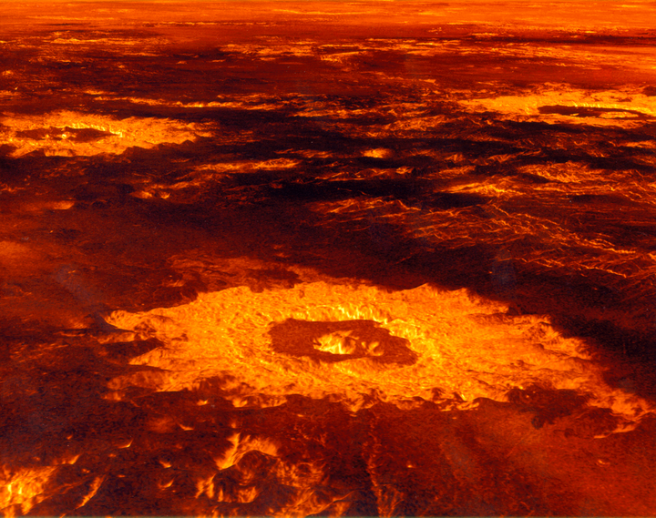 <p>A computer rendering of the surface of Venus</p>