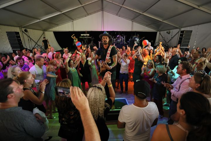 Musician and activist, Michael Franti, performing at the 2016 Music Festival. 
