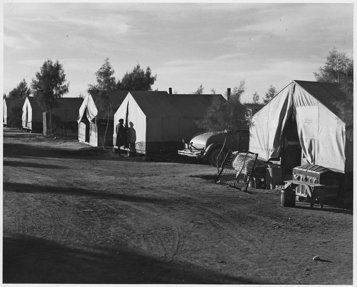 Quarters for African-American cotton pickers on Cortaro Farms, south of Phoenix in Pinal County, Ariz. in 1940.&nbs