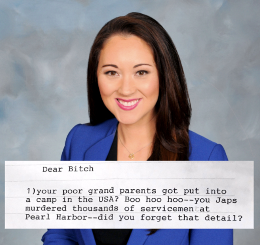 Rep. Beth Fukumoto (D-Hawaii) tagged the president when she shared the racist letter she received from a self-described Trump supporter.