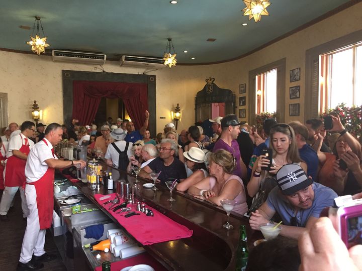 Crazed gringoes at El Floridita, Hemingway’s bar.