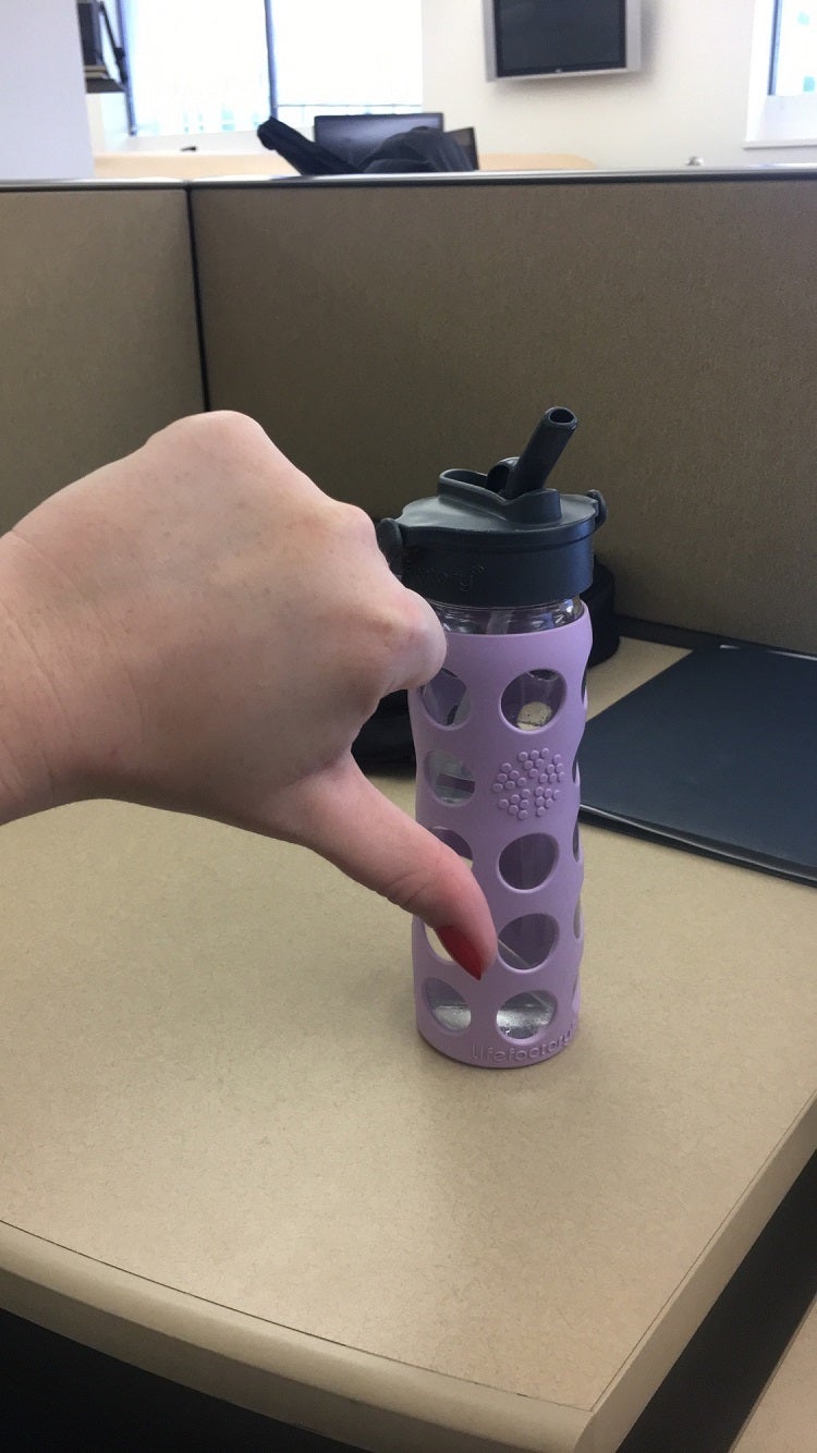 <em>Big</em> no from me on the water fountain water. Please note I am using a purple water bottle today!