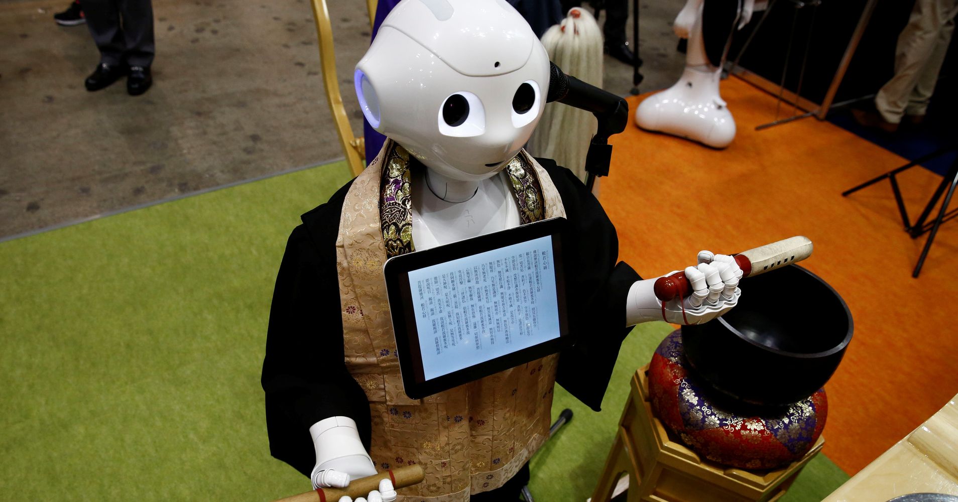 pepper robots attendant rites humanoid priest