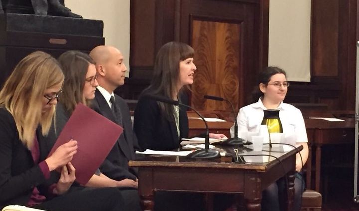 Jennie Romer speaking at a New York City Council Sanitation Committee hearing about NYC’s plastic bag bill.