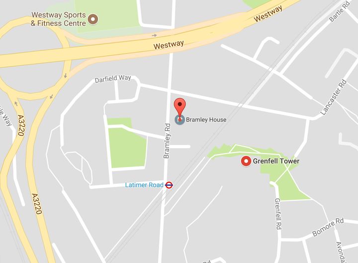 Bramley House is only about 100m from Grenfell Tower.