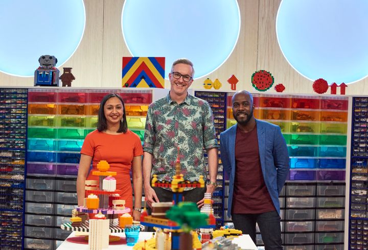 Melvin Odoom (right) hosts 'Lego Masters'