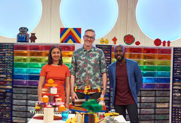 Melvin Odoom (right) hosts 'Lego Masters'