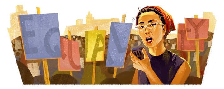 Google Doodle celebrating Japanese American civil rights activist Yuri Kochiyama