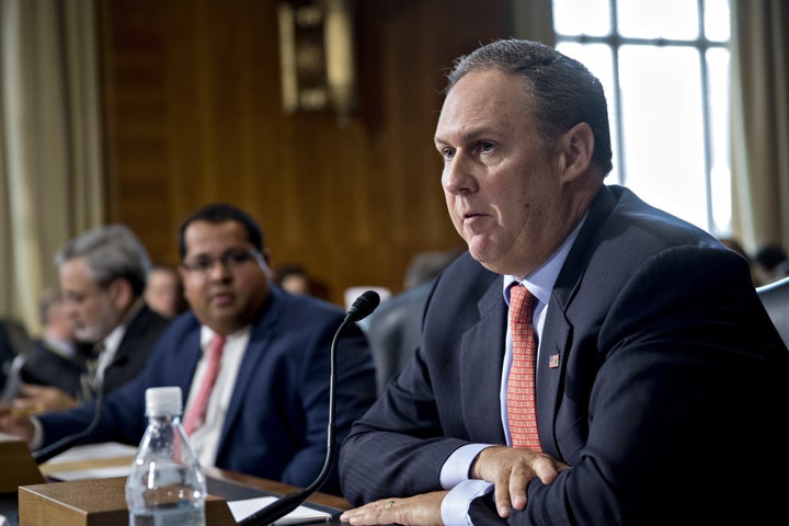 Robert Powelson, nominee to be a member of the Federal Energy Regulatory Commission for President Donald Trump, speaks during a Senate Energy and Natural Resources Committee nomination hearing in Washington, D.C., on May 25, 2017. He now serves on the commission.