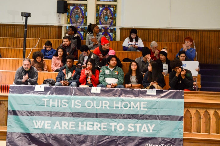 Young Dreamers rally for DACA in January, days before Donald Trump’s inauguration.