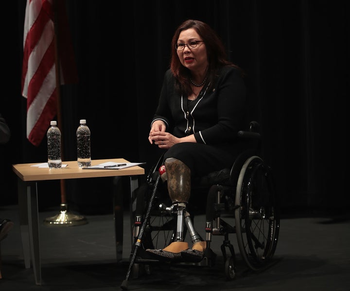 Sen. Tammy Duckworth flew Black Hawk helicopters during the Iraq War.