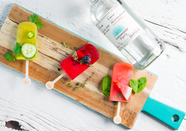 <p>Three spirits popsicles using George Clooney & Rande Gerber’s award-winning Casamigos Tequila</p>