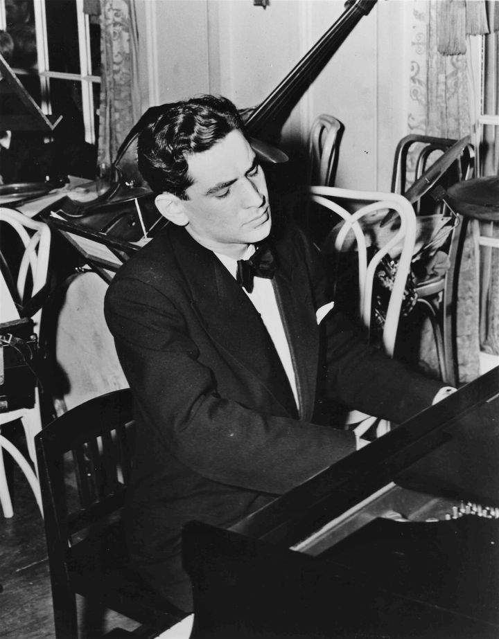 Leonard Bernstein at piano