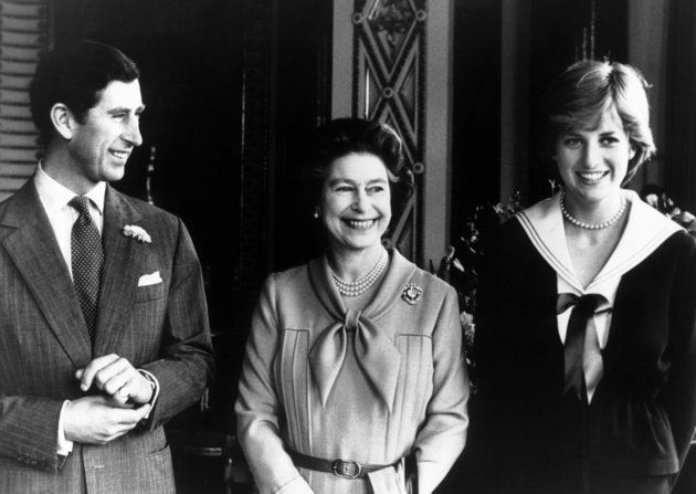Prince Charles, Princess Diana and the Queen, pictured at Buckingham Palace in 1981
