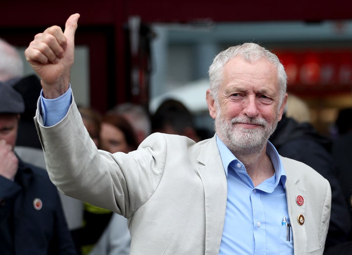 Corbyn speaks during a rally at Quadrant shopping centre in Coatbridge.