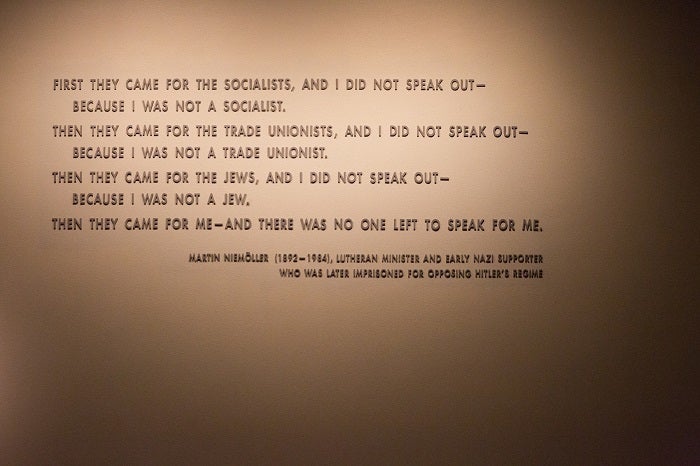 <p>Martin Niemoller quote</p>