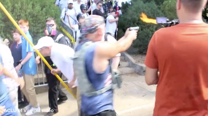 Richard Wilson Preston was arrested for firing a gun during the clashes in Charlottesville, Virginia, on Aug. 12.