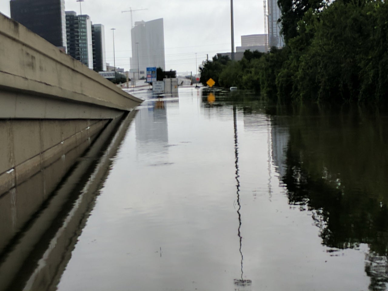 Flooding on Interstate 10 outside of Houston.