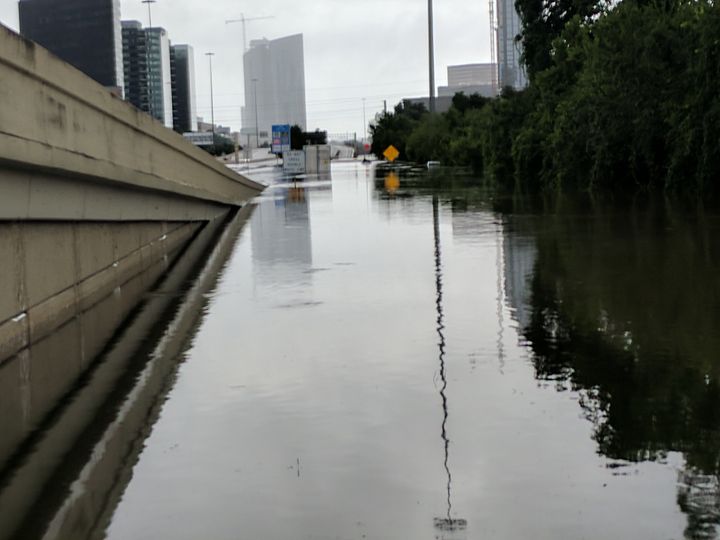 Flooding on the I-10 outside of Houston. 