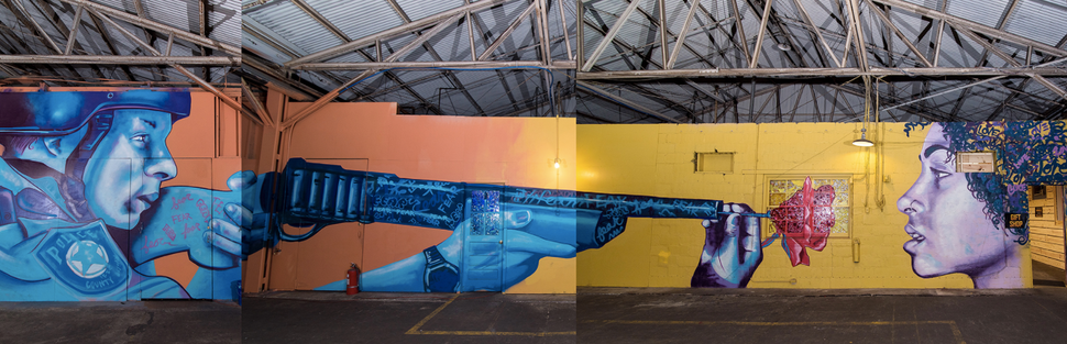 A mural in Brandan Odums' "Studio Be" exhibit (2017).