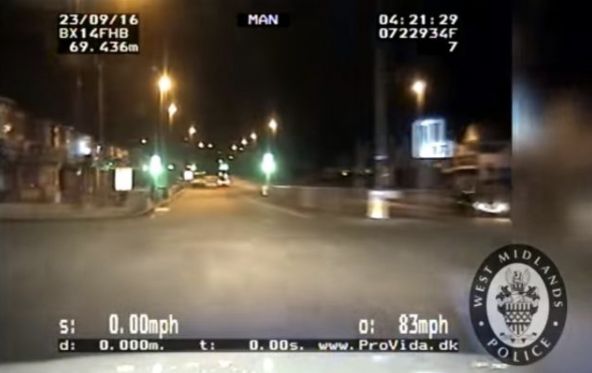 Dash cam footage of Kamar Farooq's 115mph drive.