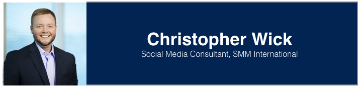 <p><a href="https://www.linkedin.com/in/christophermwick/" target="_blank" role="link" rel="nofollow" class=" js-entry-link cet-external-link" data-vars-item-name="Christopher Wick" data-vars-item-type="text" data-vars-unit-name="59a44cece4b0d0ef9f1c15d5" data-vars-unit-type="buzz_body" data-vars-target-content-id="https://www.linkedin.com/in/christophermwick/" data-vars-target-content-type="url" data-vars-type="web_external_link" data-vars-subunit-name="article_body" data-vars-subunit-type="component" data-vars-position-in-subunit="31">Christopher Wick</a>, Social Media Consultant at <a href="https://www.smminternational.com/" target="_blank" role="link" rel="nofollow" class=" js-entry-link cet-external-link" data-vars-item-name="SMM International " data-vars-item-type="text" data-vars-unit-name="59a44cece4b0d0ef9f1c15d5" data-vars-unit-type="buzz_body" data-vars-target-content-id="https://www.smminternational.com/" data-vars-target-content-type="url" data-vars-type="web_external_link" data-vars-subunit-name="article_body" data-vars-subunit-type="component" data-vars-position-in-subunit="32">SMM International </a></p>