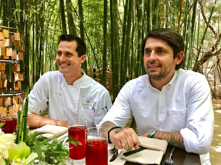 Chef Greg Frey, Jr. of the Golden Door and Chef Ludo Lefebvre, America’s French Chef 