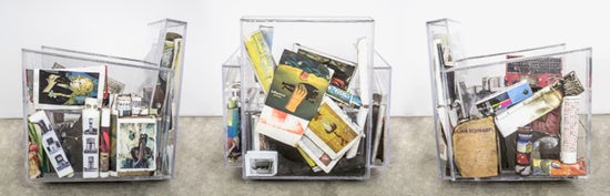 <p><strong><em>“There is no finish line” by </em></strong>Flavio Alejandro Bisciotti Acrylic chair made with the remains of the fire at Flavio’s Studio 24”x30”x31”</p>