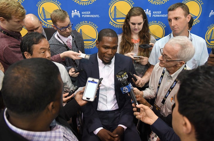 NBA superstar Kevin Durant has had a contentious relationship with traditional sports media outlets throughout his playing career.